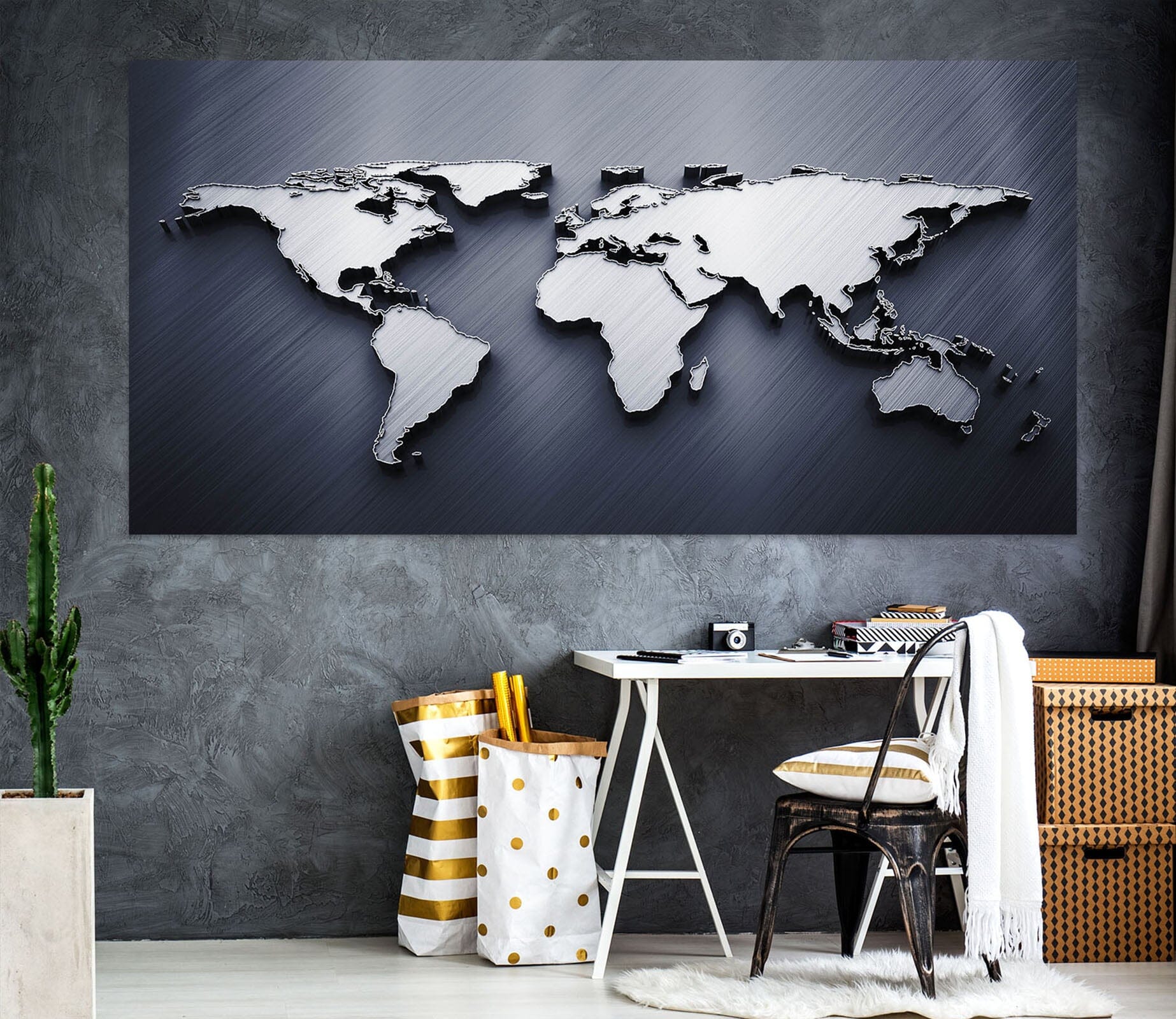 3D Cloud Art 127 World Map Wall Sticker Wallpaper AJ Wallpaper 2 
