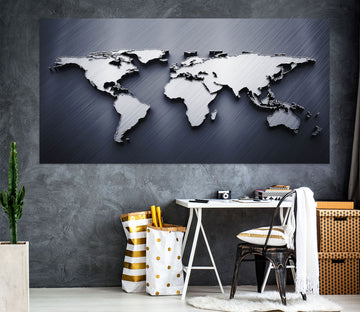 3D Cloud Art 127 World Map Wall Sticker