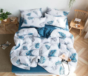 3D Green Leaves Ash Leaves 7070 Bed Pillowcases Quilt