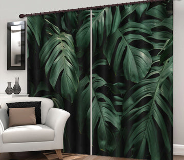 3D Green Leaf 714 Curtains Drapes Wallpaper AJ Wallpaper 