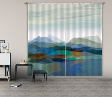 3D Dark Green Mountains 058 Michael Tienhaara Curtain Curtains Drapes Curtains AJ Creativity Home 