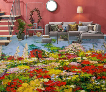 3D Colorful Flower Bush 9629 Allan P. Friedlander Floor Mural