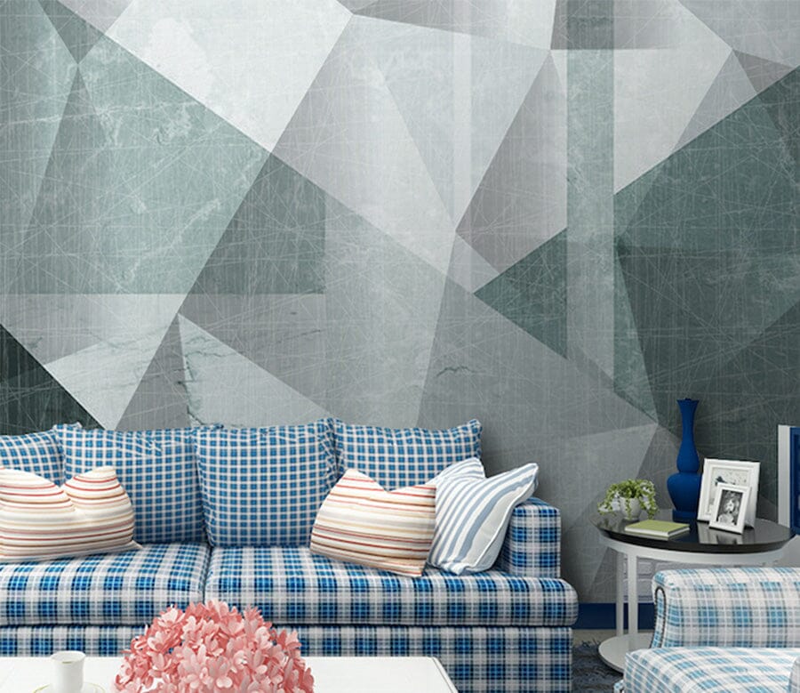 3D Grey Triangle WG003 Wall Murals Wallpaper AJ Wallpaper 2 