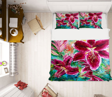 3D Rose Red Lily 497 Skromova Marina Bedding Bed Pillowcases Quilt
