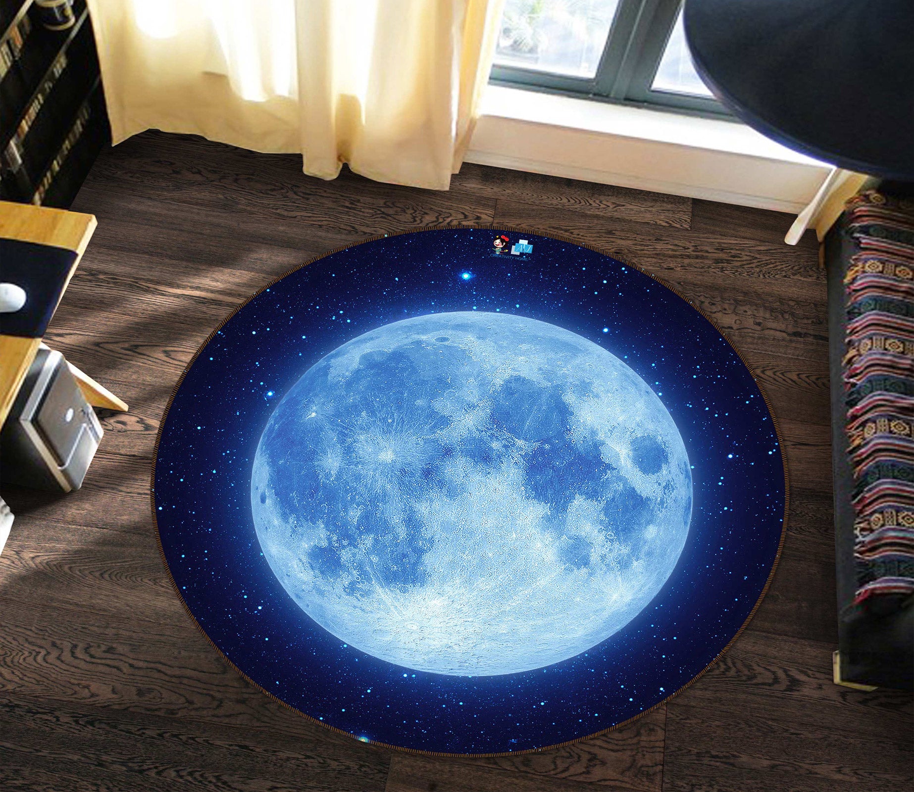 3D Moon 81017 Round Non Slip Rug Mat