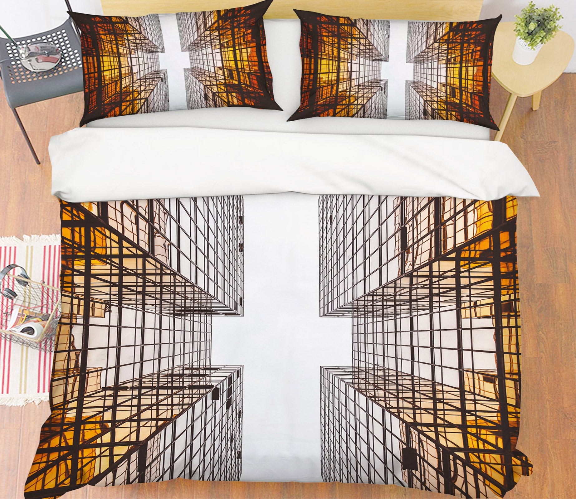 3D Three-Dimensional Building 19119 Bed Pillowcases Quilt