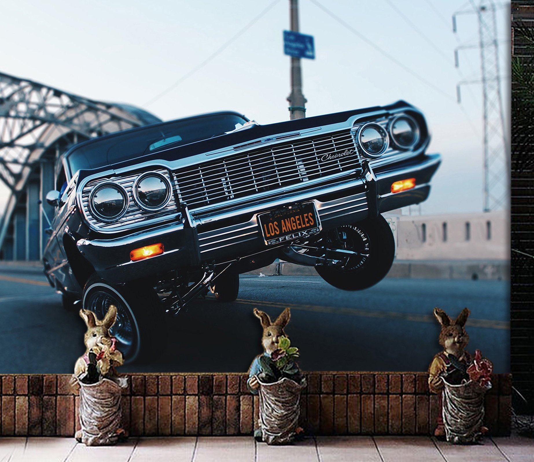 3D Bridge Car 942 Vehicle Wall Murals Wallpaper AJ Wallpaper 2 