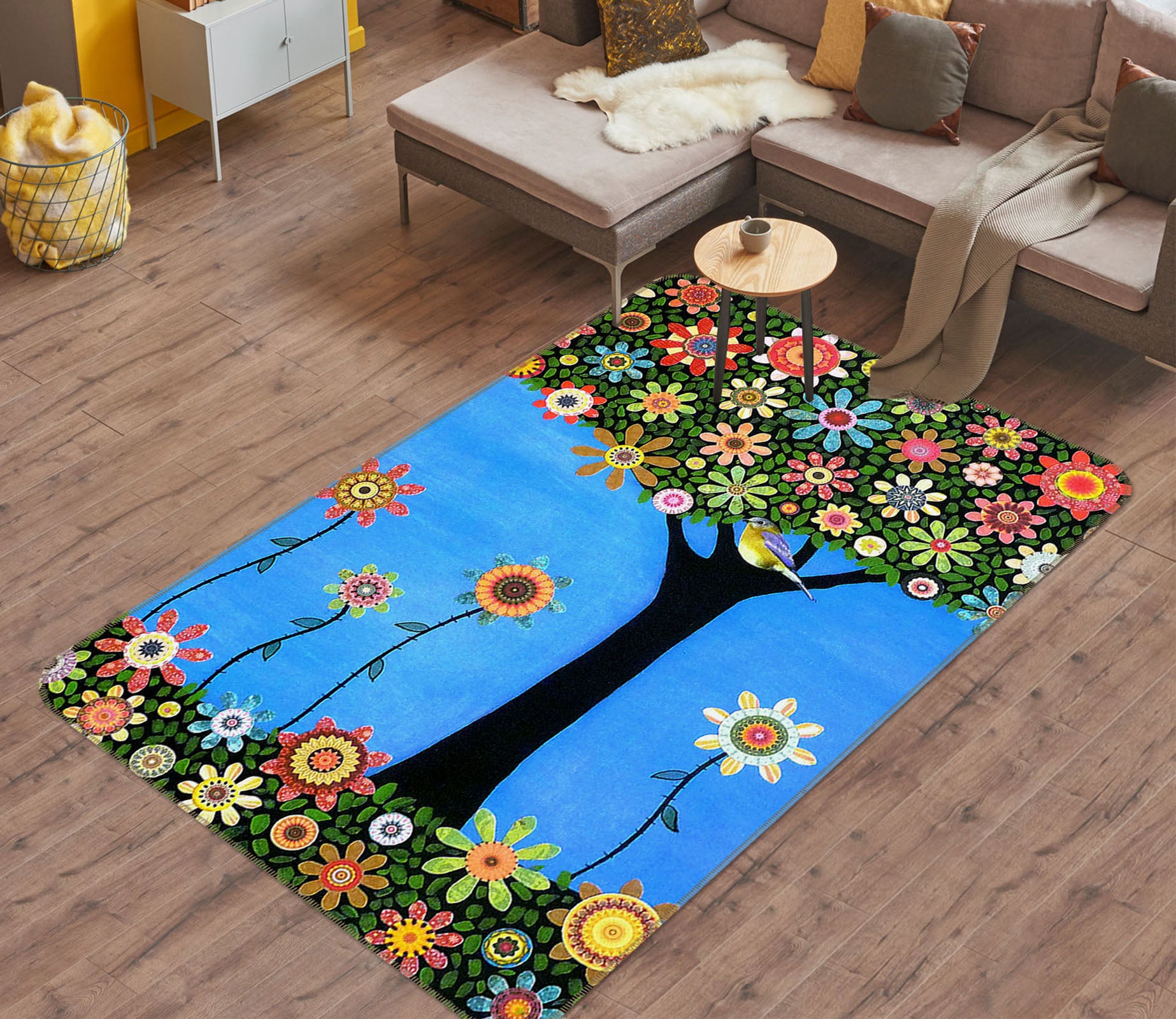 3D Flower Tree 33233 Non Slip Rug Mat
