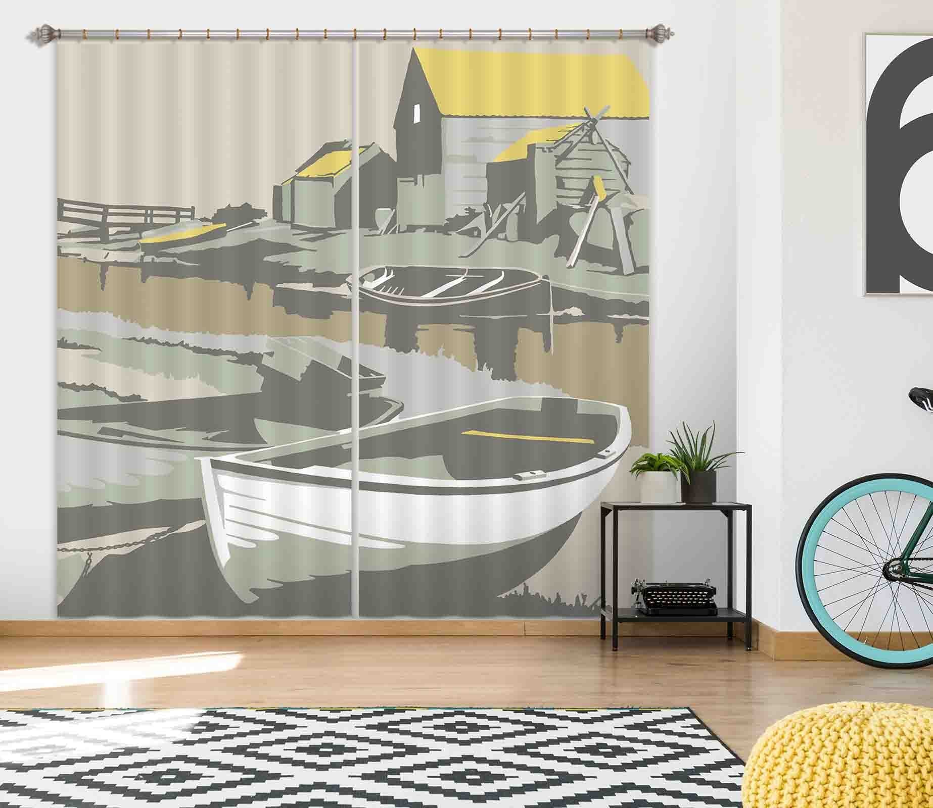 3D Southwold Harbour 152 Steve Read Curtain Curtains Drapes Curtains AJ Creativity Home 