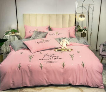 3D Pink 40344 Bed Pillowcases Quilt