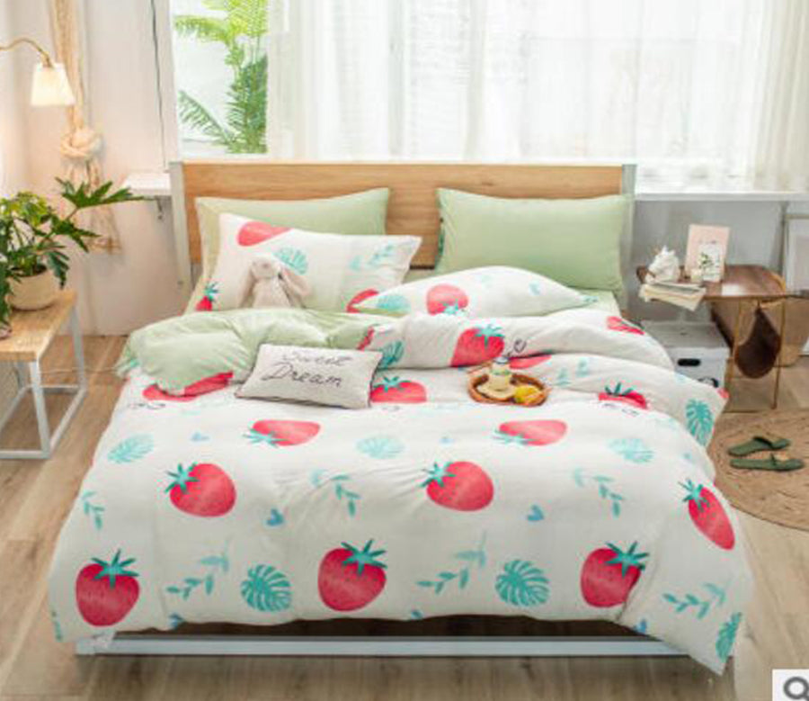 3D Strawberry Leaves 40284 Bed Pillowcases Quilt