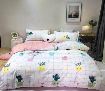 3D Cartoon Flower Pot 3073 Bed Pillowcases Quilt