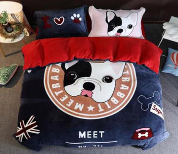 3D Bulldog 18004 Bed Pillowcases Quilt