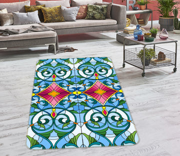 3D Blue Pattern 33079 Non Slip Rug Mat