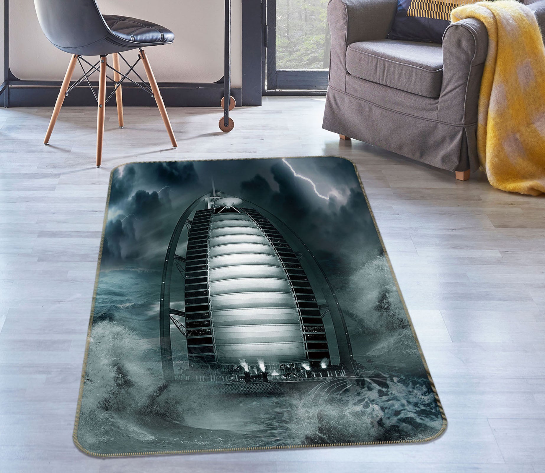 3D Waves Building 32153 Non Slip Rug Mat