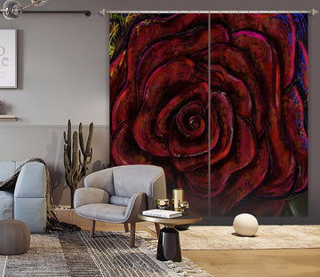 3D Red Rose 380 Jacqueline Reynoso Curtain Curtains Drapes