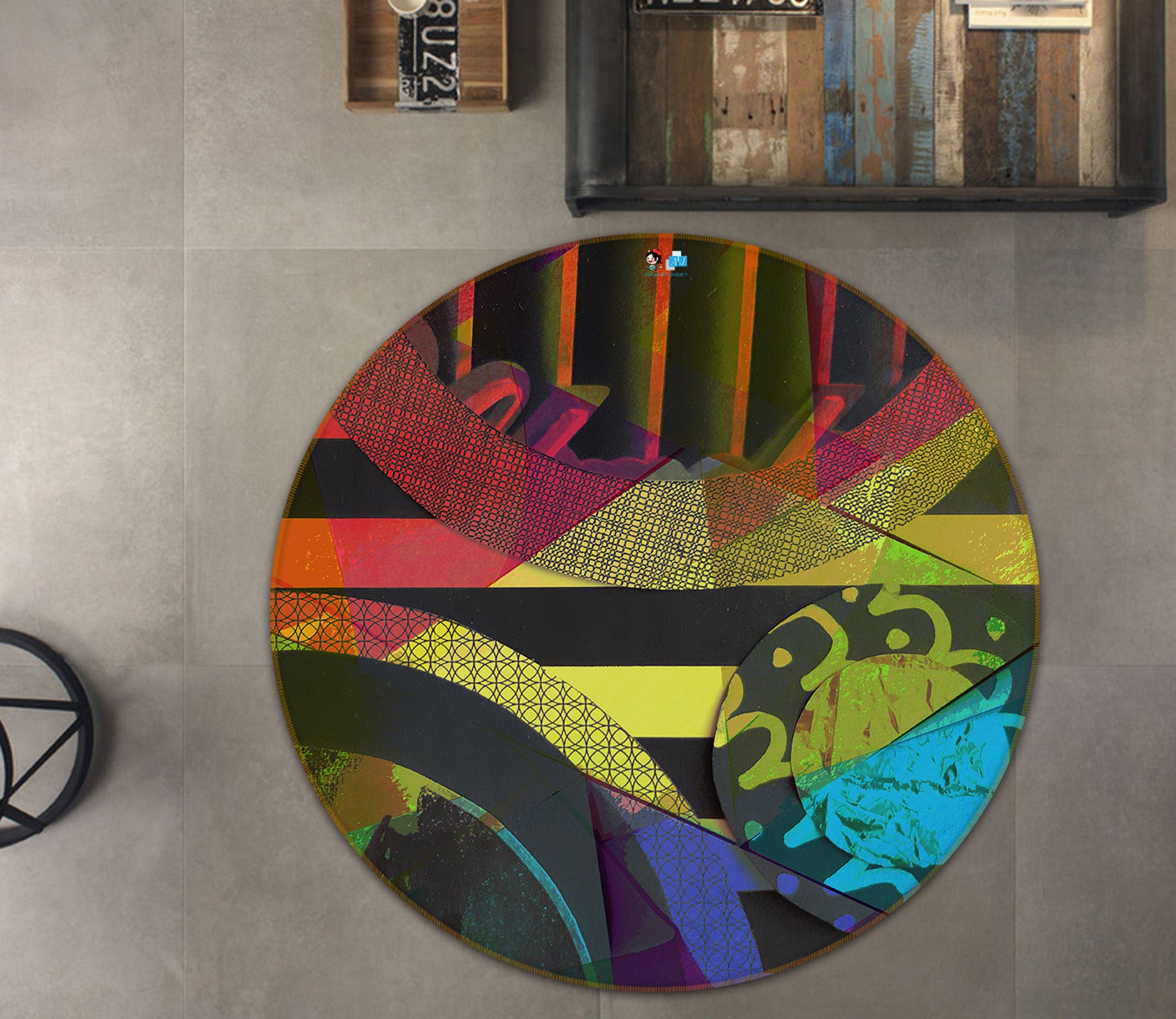 3D Color Pattern 191113 Shandra Smith Rug Round Non Slip Rug Mat
