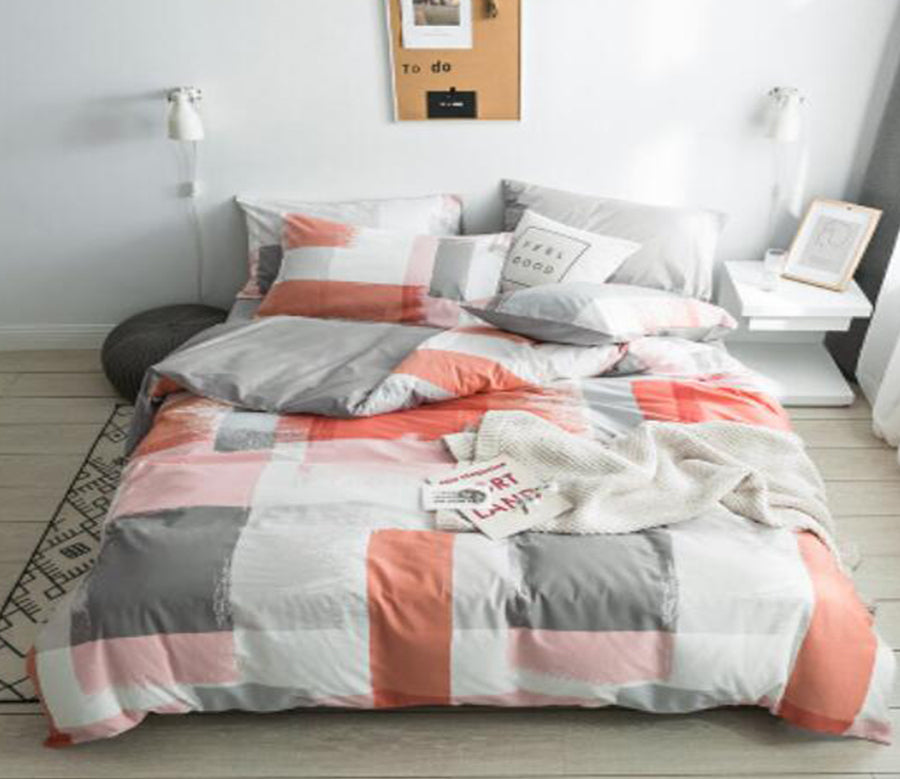 3D Powder Gray Square 14043 Bed Pillowcases Quilt