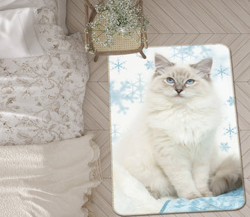 3D White Kitten 187 Animal Non Slip Rug Mat