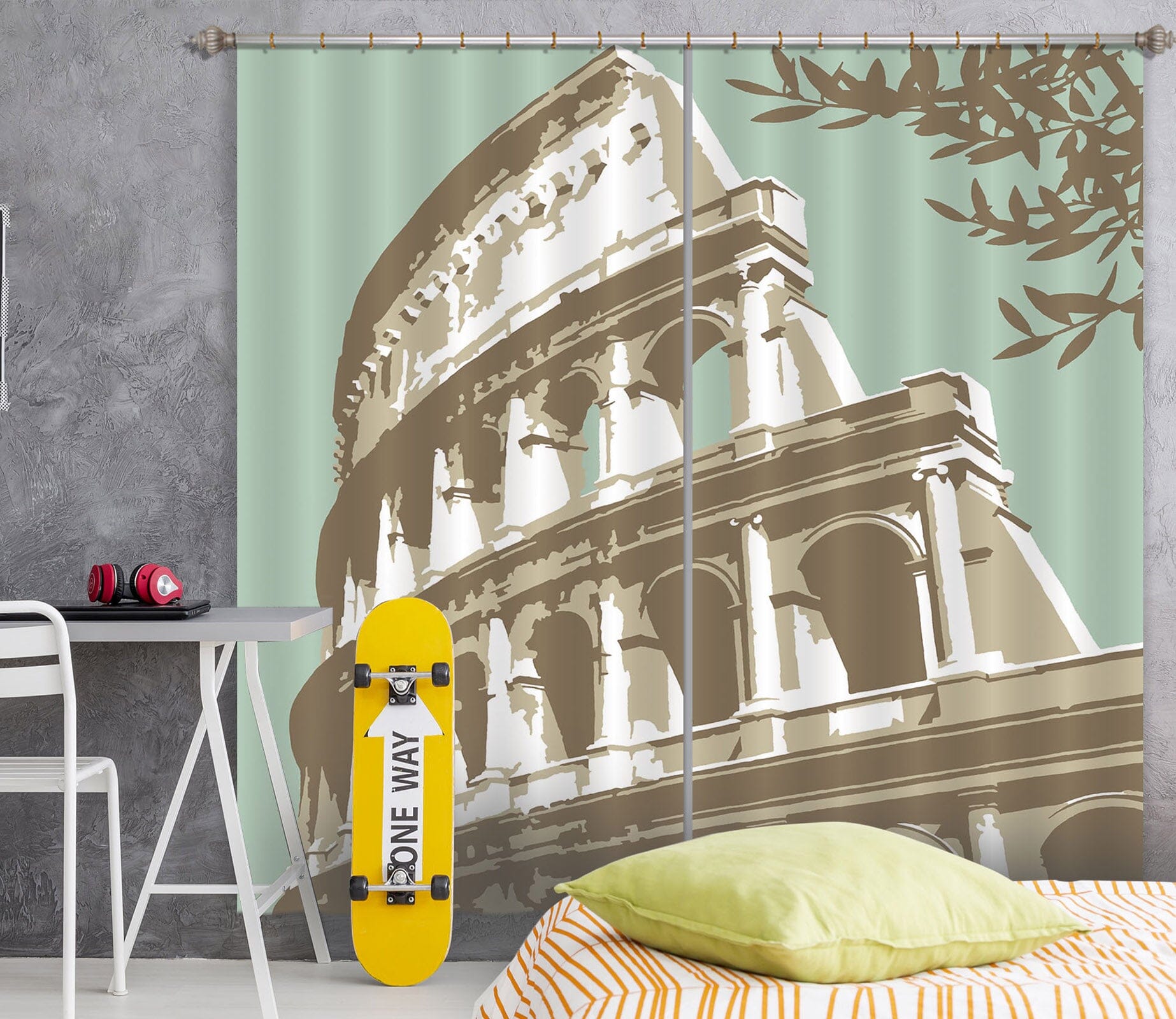 3D Coloseum Rome 110 Steve Read Curtain Curtains Drapes Curtains AJ Creativity Home 