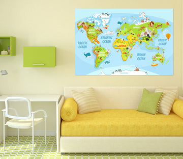 3D Oasis Sea 225 World Map Wall Sticker Wallpaper AJ Wallpaper 2 