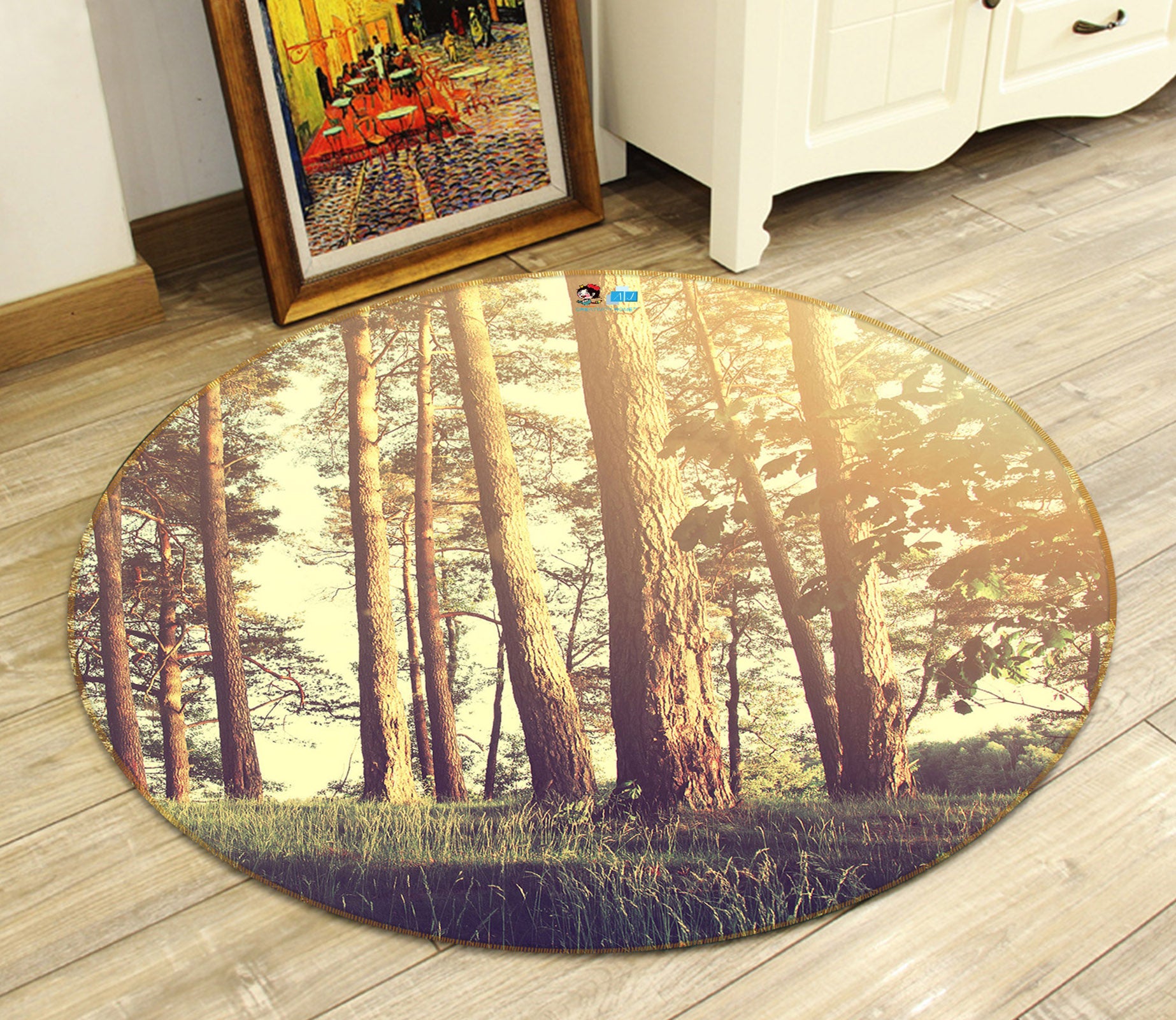 3D Forest 81065 Round Non Slip Rug Mat
