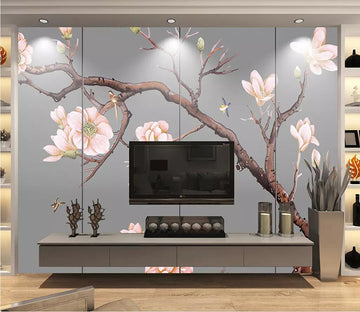 3D Pink Magnolia Flower 2719 Wall Murals