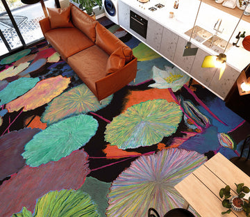 3D Colorful Lotus Leaf 96121 Allan P. Friedlander Floor Mural