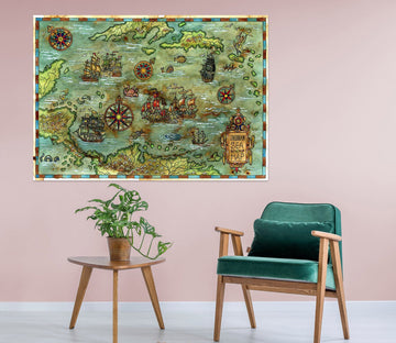 3D Sea Boat 264 World Map Wall Sticker Wallpaper AJ Wallpaper 2 
