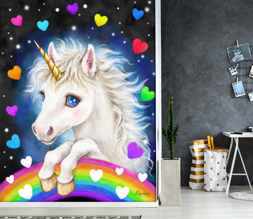 3D Colorful Love Unicorn 5559 Kayomi Harai Wall Mural Wall Murals