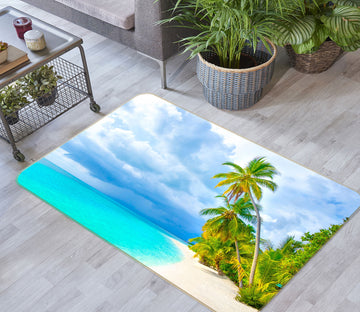 3D Seaside Coconut Tree 77149 Non Slip Rug Mat