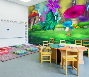 3D Colored Mushrooms 036 Wall Murals Wallpaper AJ Wallpaper 2 