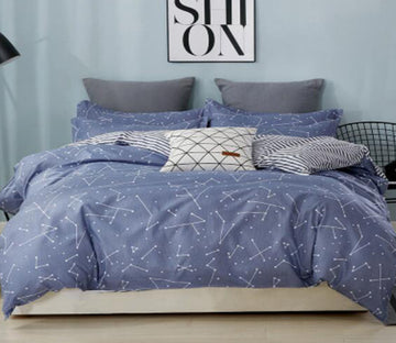 3D Grey Constellation Star Trails 4052 Bed Pillowcases Quilt