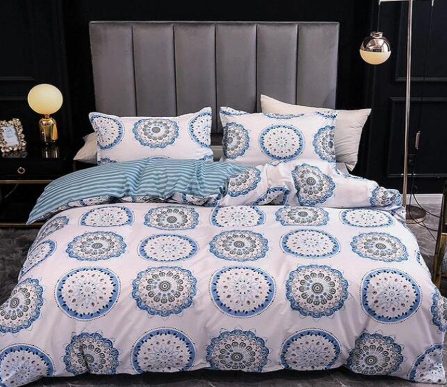 3D Blue Circle 2097 Bed Pillowcases Quilt