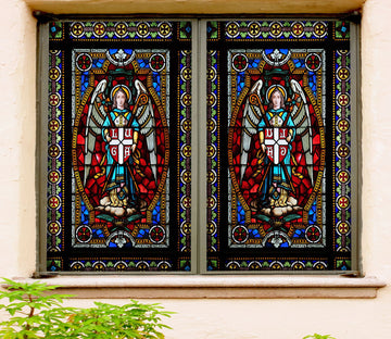 3D Staff Wing 231 Window Film Print Sticker Cling Stained Glass UV Block