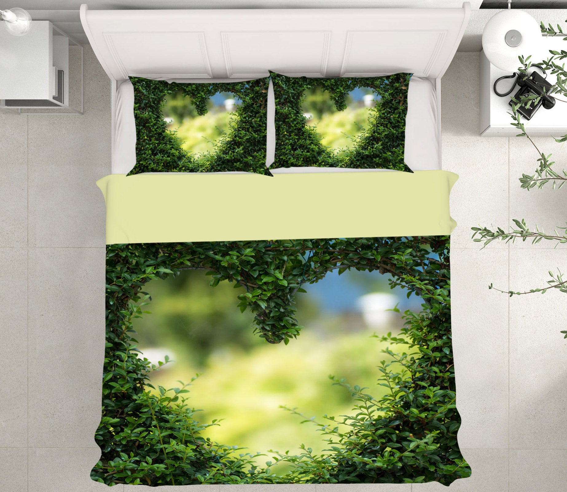 3D Heart Grass 12221 Bed Pillowcases Quilt