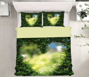 3D Heart Grass 12221 Bed Pillowcases Quilt