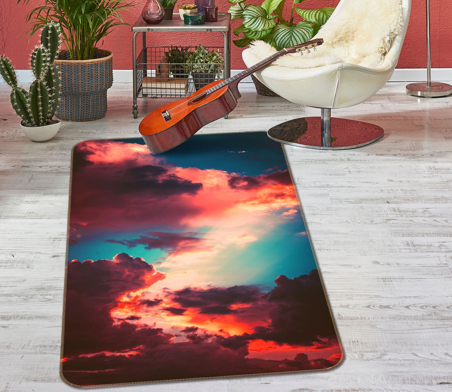 3D Clouds 28022 Non Slip Rug Mat