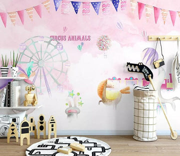 3D Ferris Wheel Flag 2150 Wall Murals Wallpaper AJ Wallpaper 2 