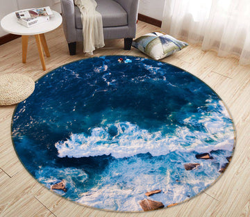 3D Waves 69089 Round Non Slip Rug Mat