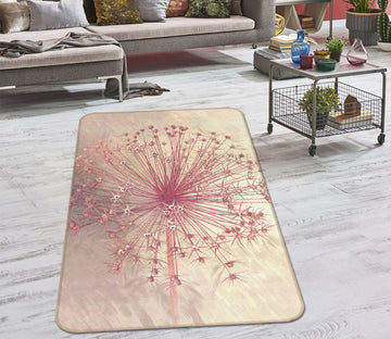 3D Pink Dandelion Flower 32207 Non Slip Rug Mat