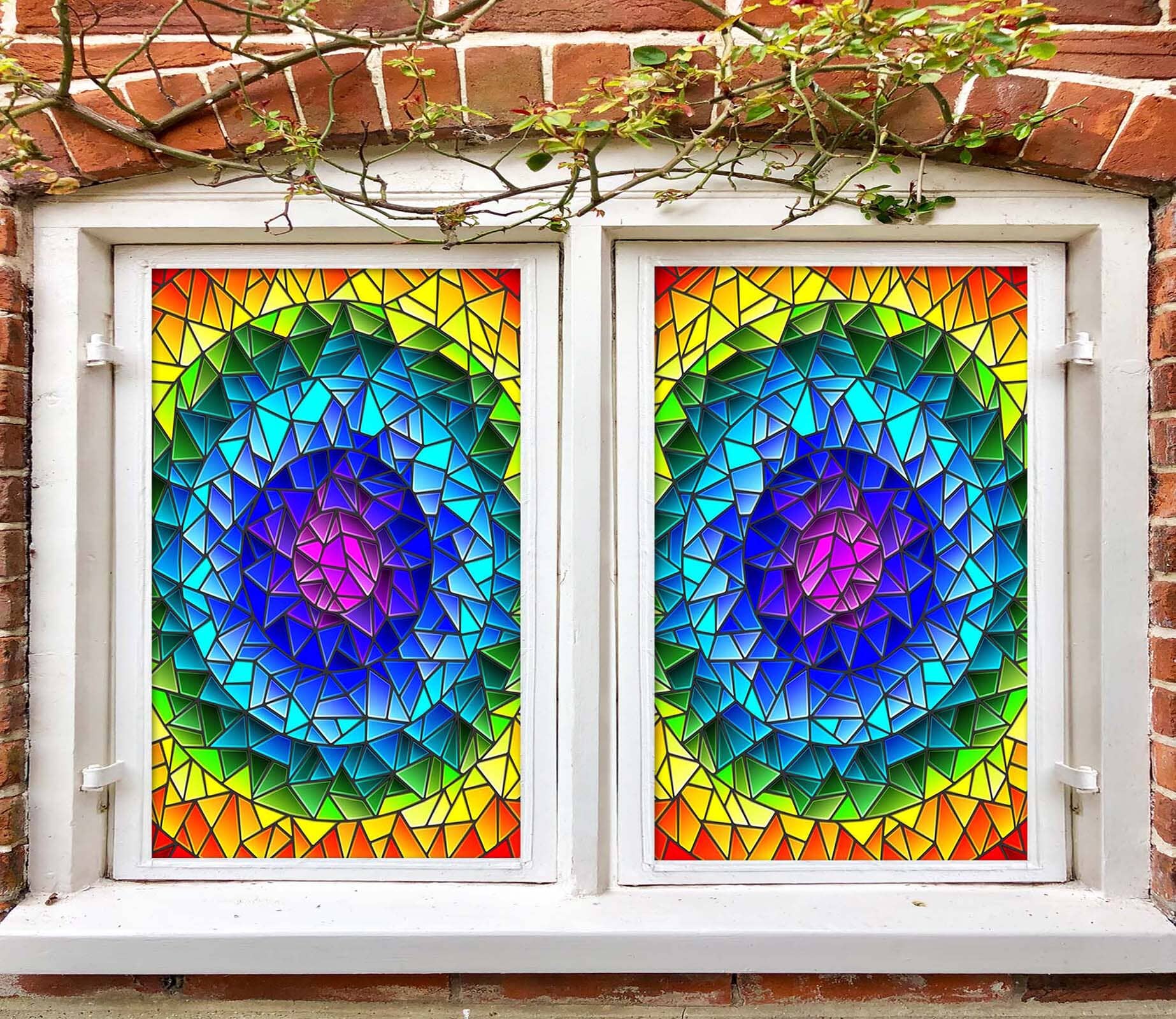 3D Colored Circle 416 Window Film Print Sticker Cling Stained Glass UV Block Wallpaper AJ Wallpaper 2 
