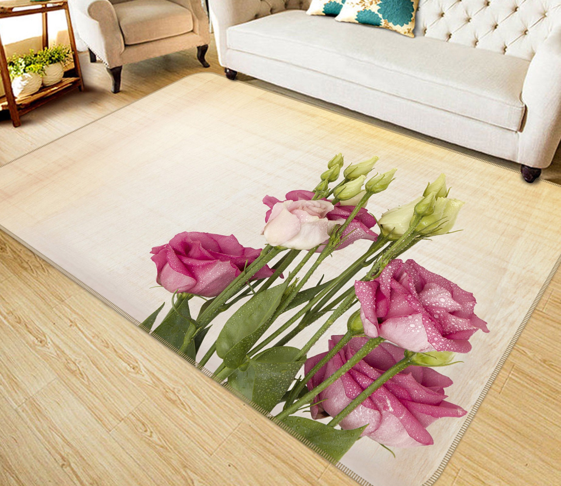 3D Flowers 36188 Non Slip Rug Mat