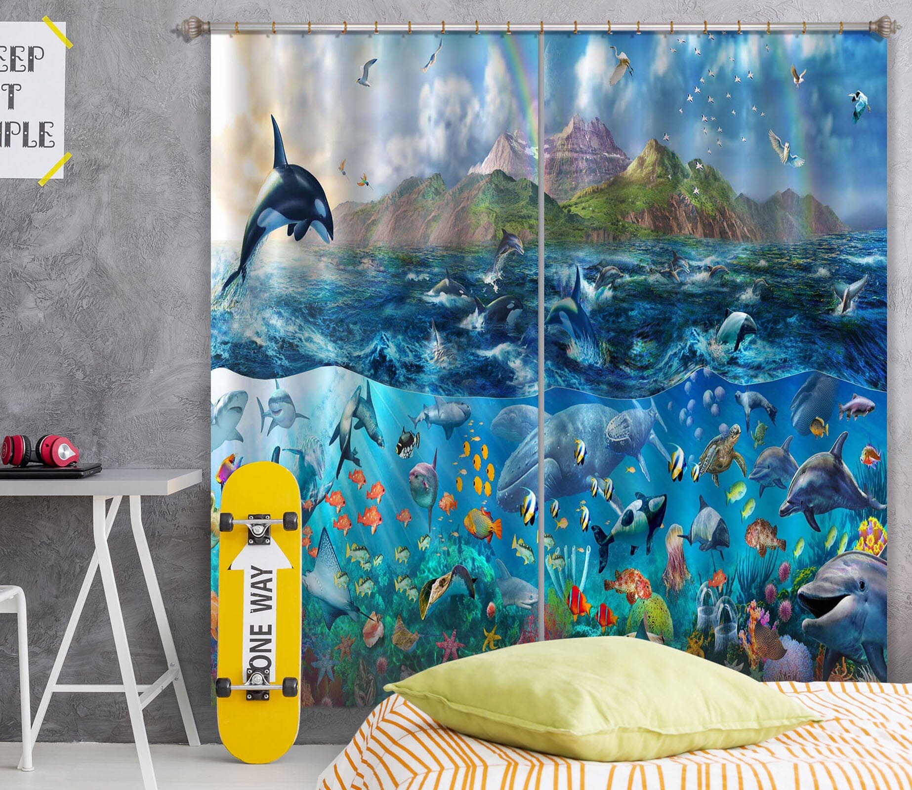 3D Ocean Panorama 048 Adrian Chesterman Curtain Curtains Drapes Curtains AJ Creativity Home 