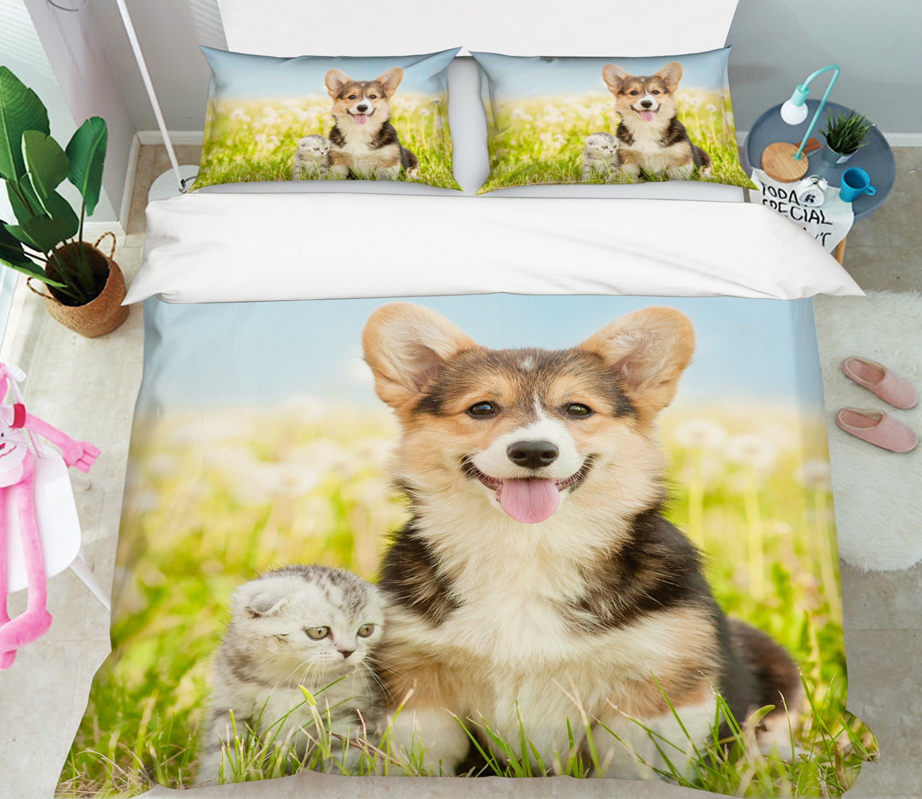 3D Cats Dogs 15013 Bed Pillowcases Quilt