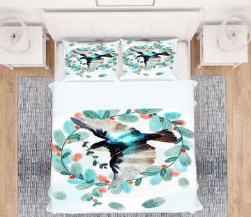 3D Swallow Leaf Circle 59095 Bed Pillowcases Quilt