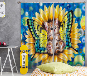 3D Butterfly Cat 9060 Kayomi Harai Curtain Curtains Drapes