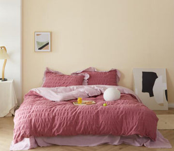 3D Red Pink 50121 Bed Pillowcases Quilt