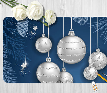 3D White Ball 51231 Christmas Desk Mat Xmas