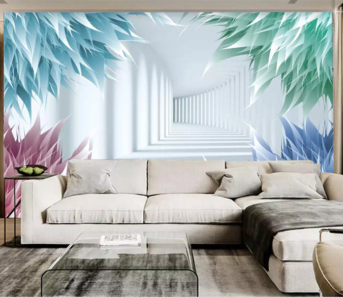 3D Colored Leaves 1812 Wall Murals Wallpaper AJ Wallpaper 2 